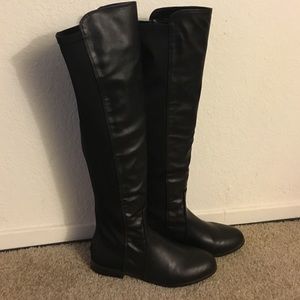 Black knee high boots