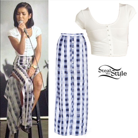 NWT Schools out plaid minkpink maxi skirt