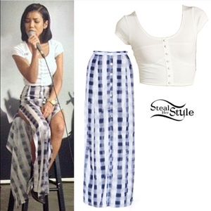 NWT Schools out plaid minkpink maxi skirt