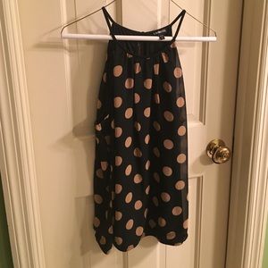 Black and Tan polka dot tank