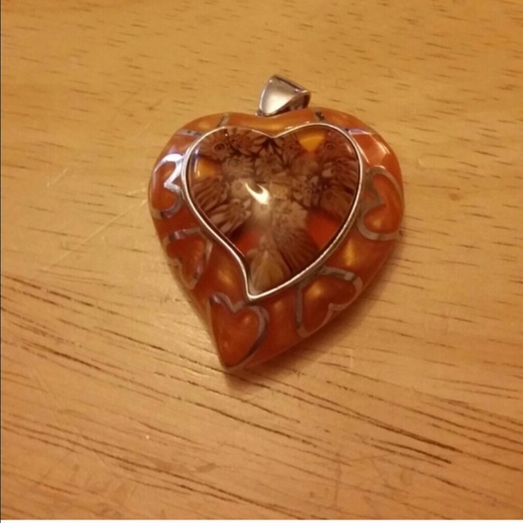 **RESERVED**Beautiful Murano puffed heart pendant