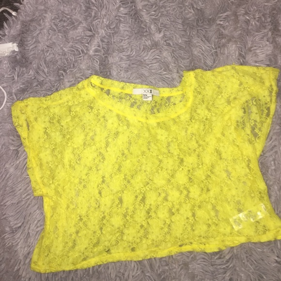 Yellow Forever21 Crop Top