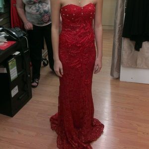 red Prom dress! With matching accessories