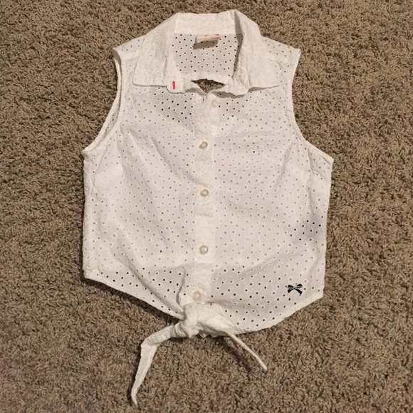 White Eyelet Crop Top