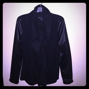 Black blazer with ruffle/waterfall front