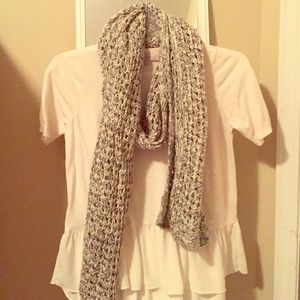 Chunky grey and white scarf, very warm!
