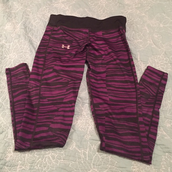 UnderArmour small cold gear purple zebra