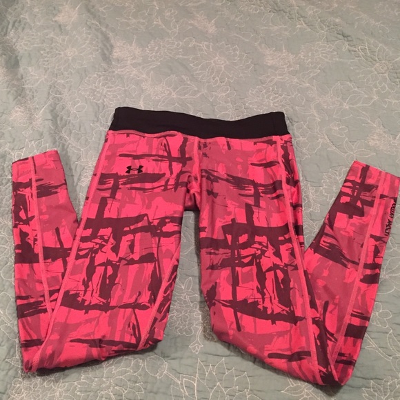 UnderArmour cold gear pink black pants small