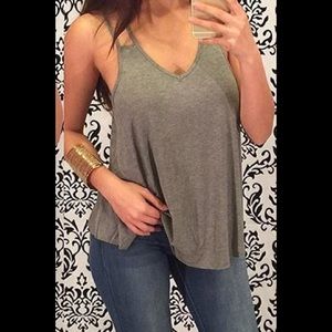 Grey two strap tank