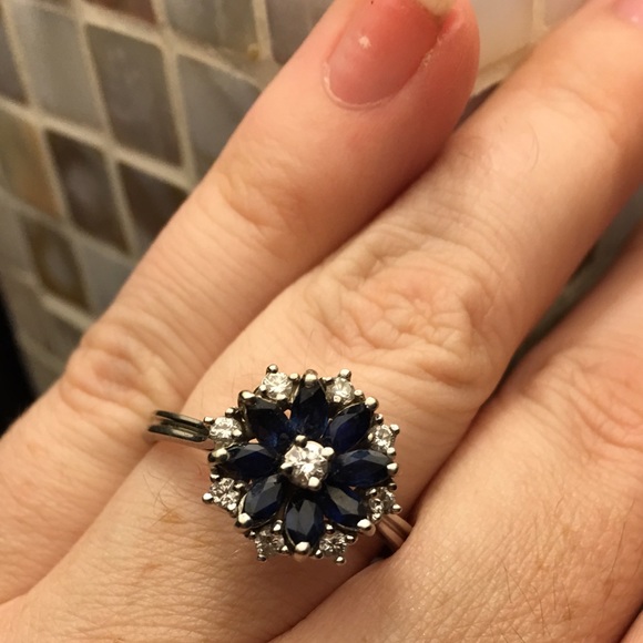 Diamond and sapphire ring - Picture 4 of 4