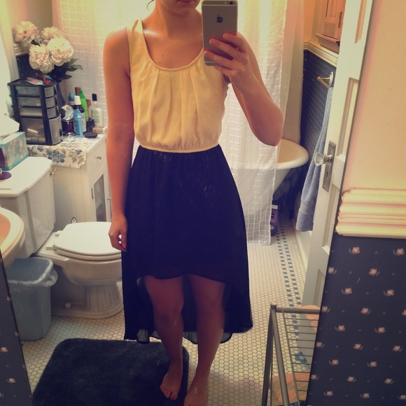 Love By Design Dresses & Skirts - High-Low Black and Cream Dress