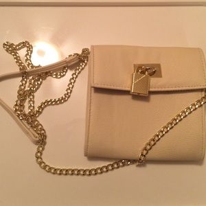 Small, cream 6x6 cross-body bag