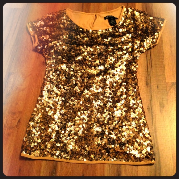 INC International Concepts Tops - INC international concepts gold sequin top- NWOT!