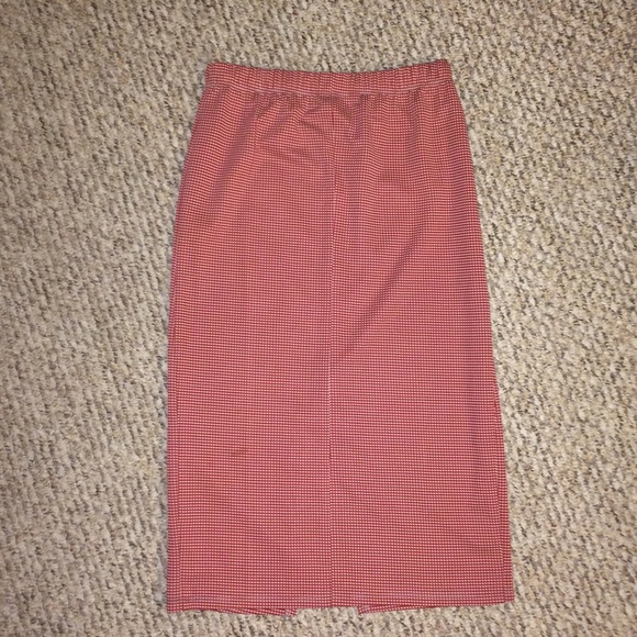 Red Midi Pencil Skirt