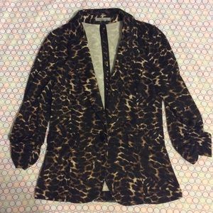 Animal print 3/4 sleeve  blazer