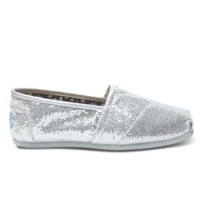 Silver Glitter Toms