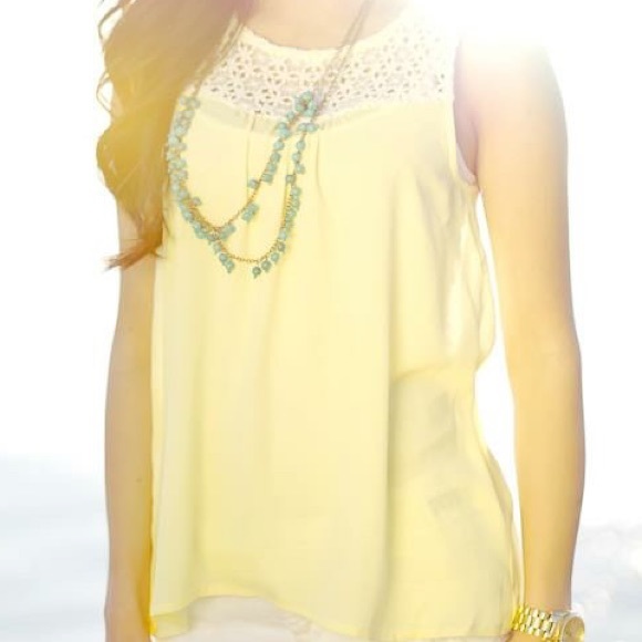 H&M Yellow Crotchet Top