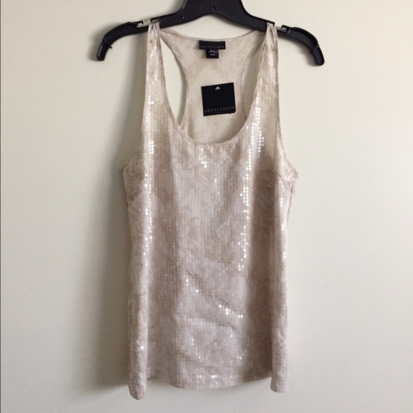 Apostrophe white/cream sequin top