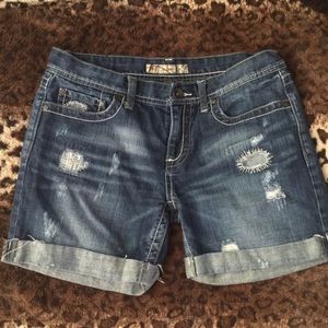 BKE distressed jean shorts