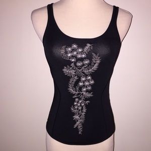 The Limited Black Embroidered with Rhinestones Top