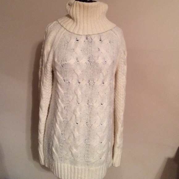 NWOT white land's end wool loose knit sweater - Picture 1 of 5