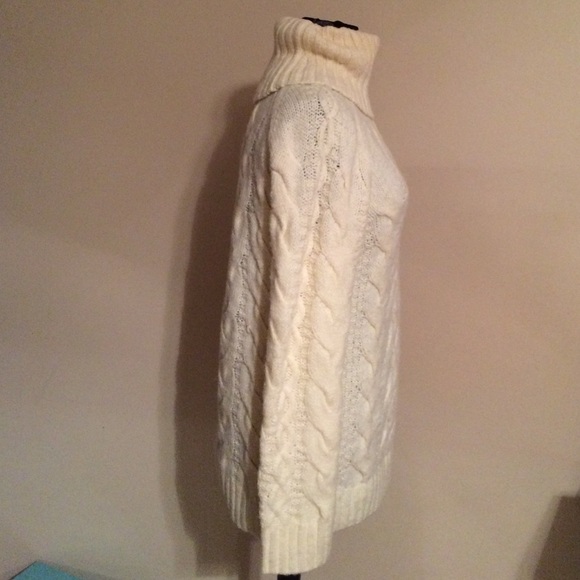 NWOT white land's end wool loose knit sweater - Picture 2 of 5