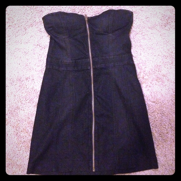 Short Jean zip up dress