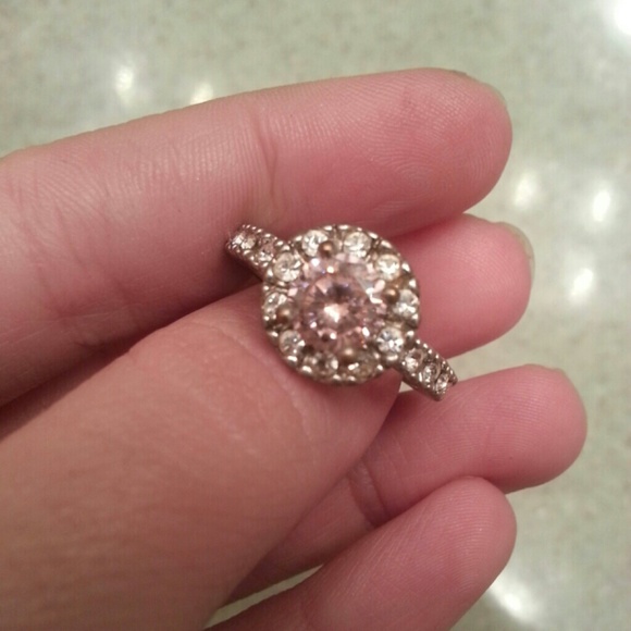 Pink and Silver Diamond Ring