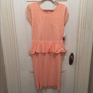NWT Eva Mendes for NY&Co.  Coral Peplum dress.
