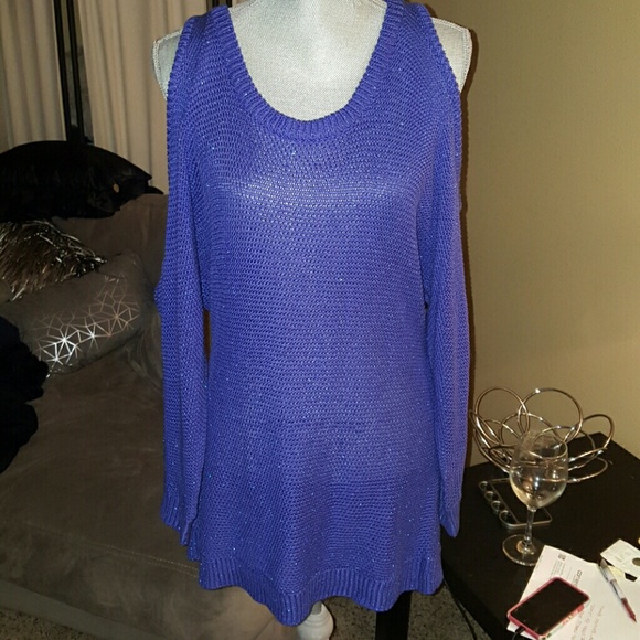 Blue sweater.