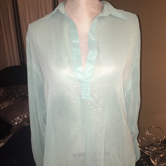 Teal shimmering blouse