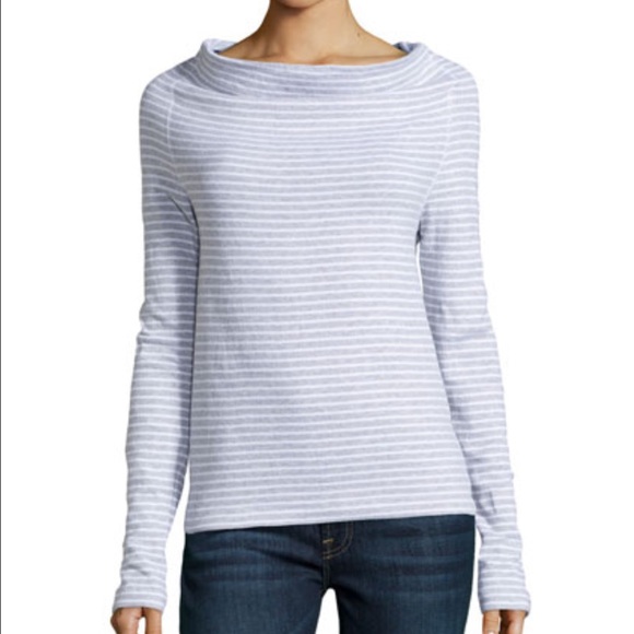 James Perse Tops - ❤️SOLD❤️James Perse Striped Drape Neck Pullover