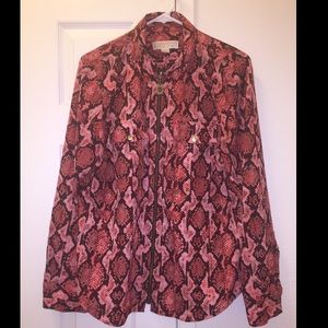 Michael Kors Snake Print Long Sleeve Blouse XL
