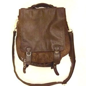 CC Skye Onie Brown Leather Cross Body Book Bag