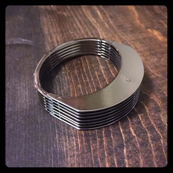 All Saints Gunmetal Cuff Bracelet
