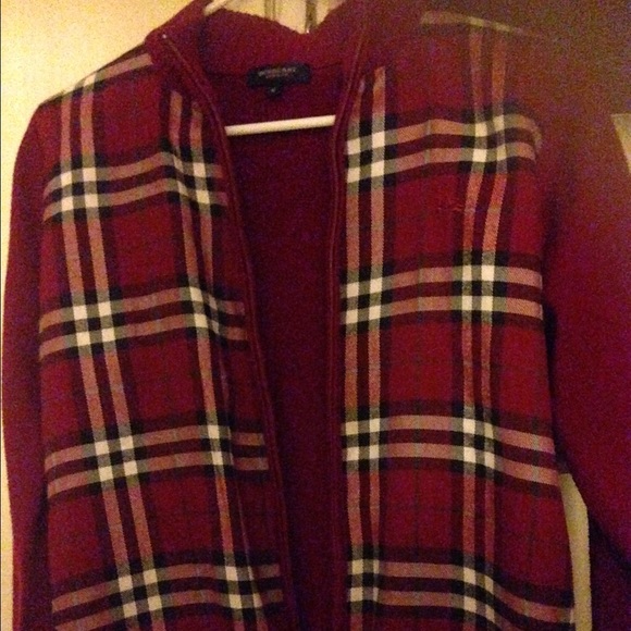 Burberry Red nova check cardigan