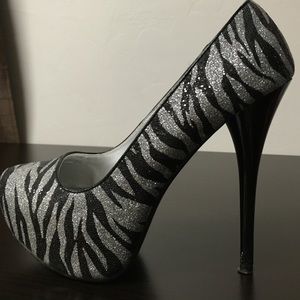 Zebra print heels