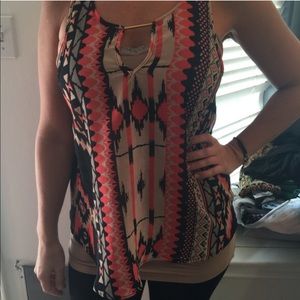 Aztec tank with gold detail