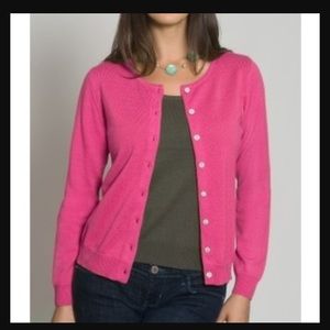 Pink crew neck cardigan
