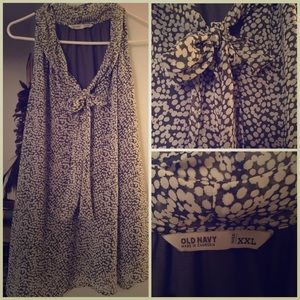 Green polka dot retro tank blouse