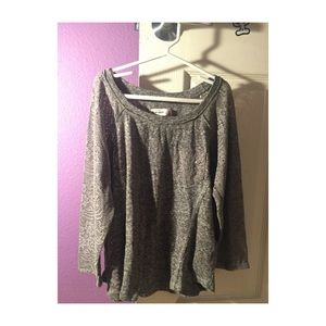 Gray long sleeve with laced sleeve detailing