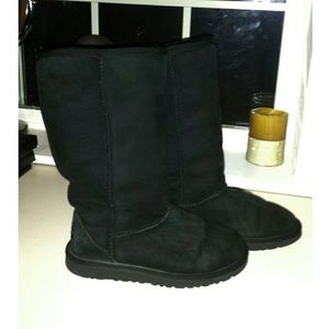 Tall black UGG boots