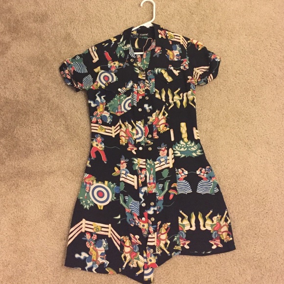 Vintage Betsey Johnson button up mini dress