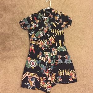Vintage Betsey Johnson button up mini dress