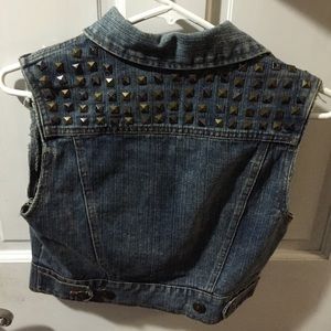 Studded denim vest