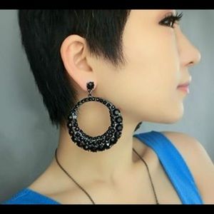 Black Rhinestone Earrings