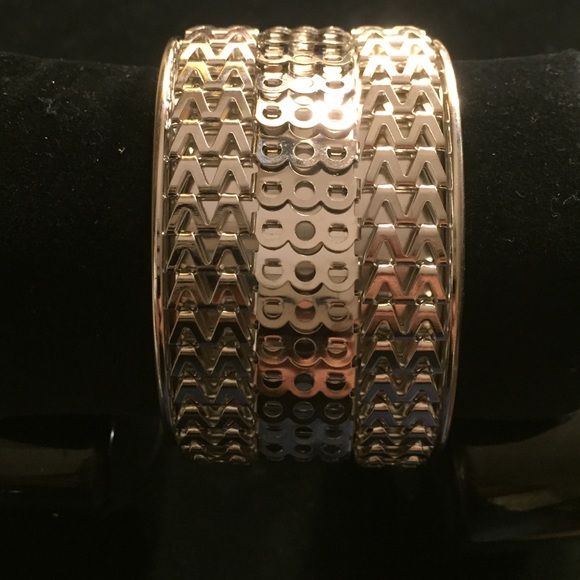 Metal rock n roll cuff bracelet