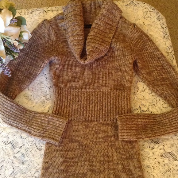 (SOLD)Moda International brown sweater dress xs