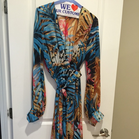 Long safari print dress
