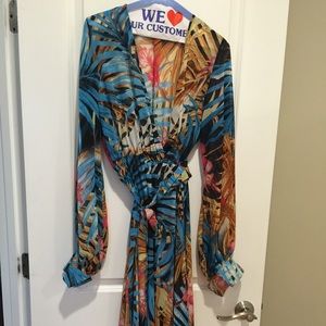 Long safari print dress